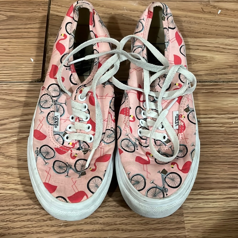 Gently warm pink flamingo vans
